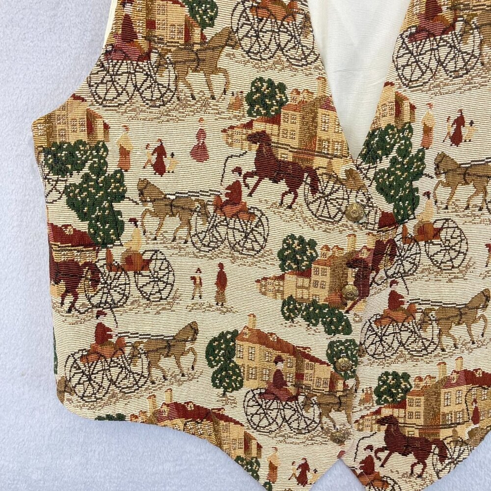 Vintage Backroad Blues Jeanswear Jacquard Formal Vest 20W Horse Buggy Prairie - Picture 9 of 12